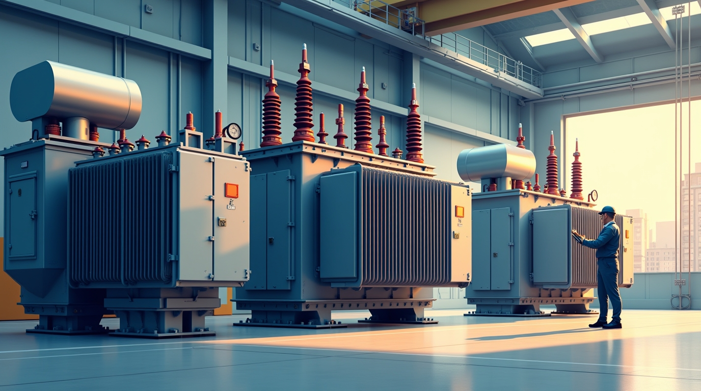 Range of power transformers with pricing tags and model names